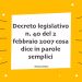 Decreto legislativo n. 40 del 2 febbraio 2007 cosa dice in parole semplici